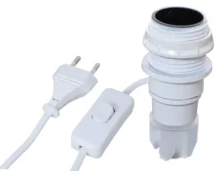 Outlet TIBELEC Adaptateur bouteille E14 + interrupteur fil/fiche blanc