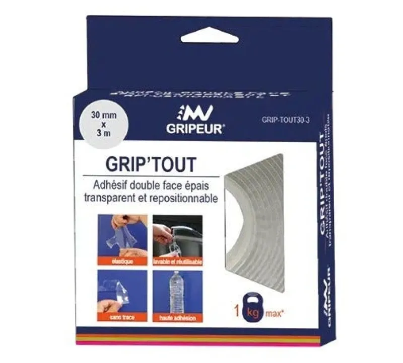 Sale Adhésif double face Grip'Tout transparent 30mm x 3m