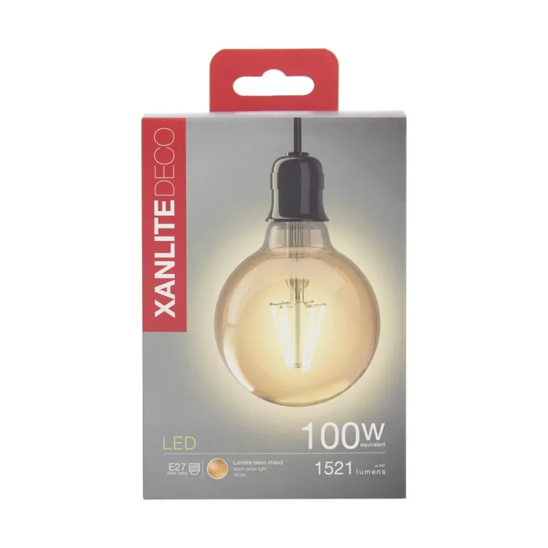 Best XANLITE Ampoule filament LED déco G95 E27 1521lm 1800k blanc chaud