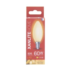 Hot XANLITE Ampoule filament LED flamme E14 806lm 6,5W 2700k blanc chaud