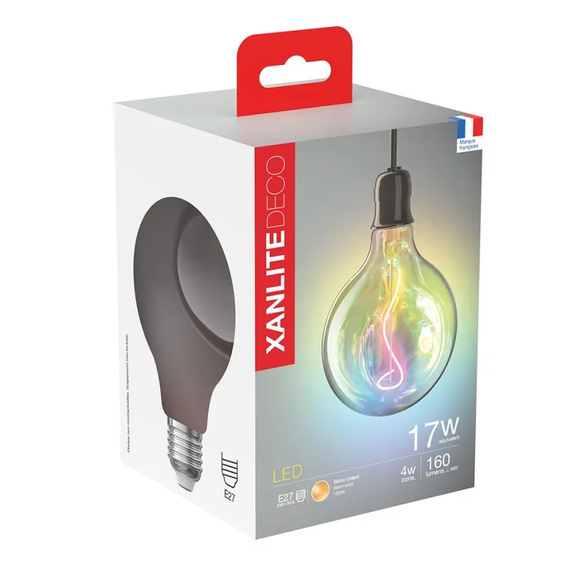 Sale XANLITE Ampoule filament LED G95 licorne E27 1800k blanc chaud