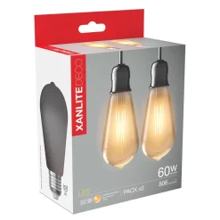 Discount XANLITE Ampoule fil LED ST64 edison E27 806lm 8W 1800k x2