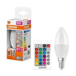 Best OSRAM Ampoule Flamme Rgbw Dépoli Var 4,9W=40 E14 Chaud