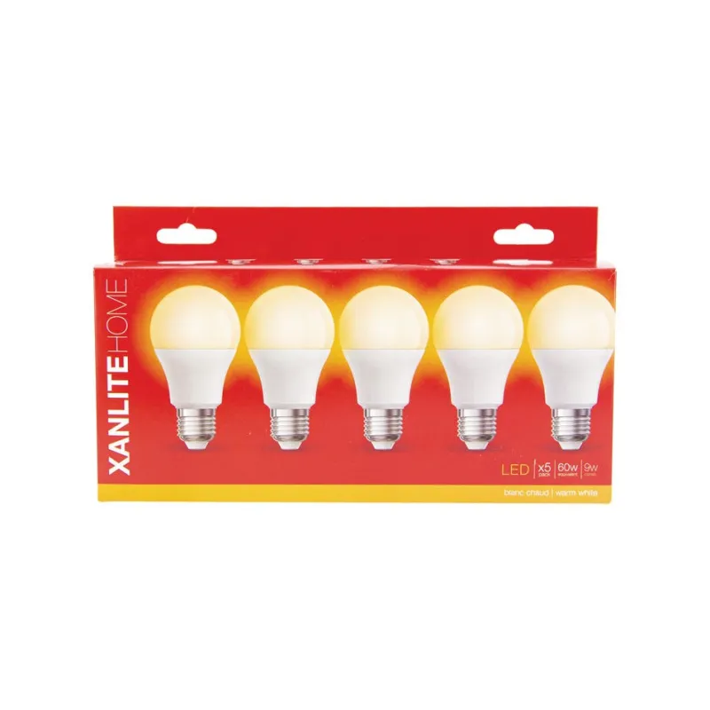 Online XANLITE Ampoule LED A60 E27 806lm 9W 2700k blanc chaud x5