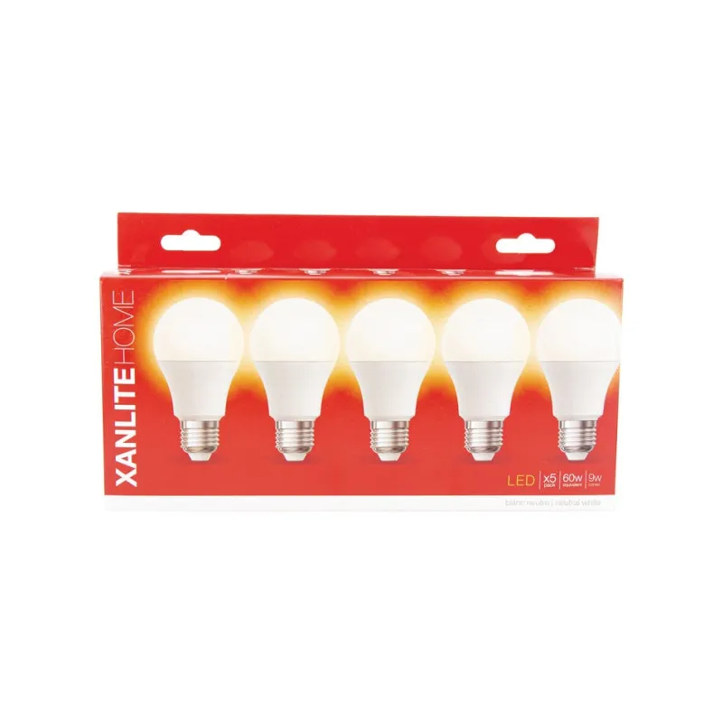 New XANLITE Ampoule LED A60 E27 806lm 9W 4000k blanc neutre x5