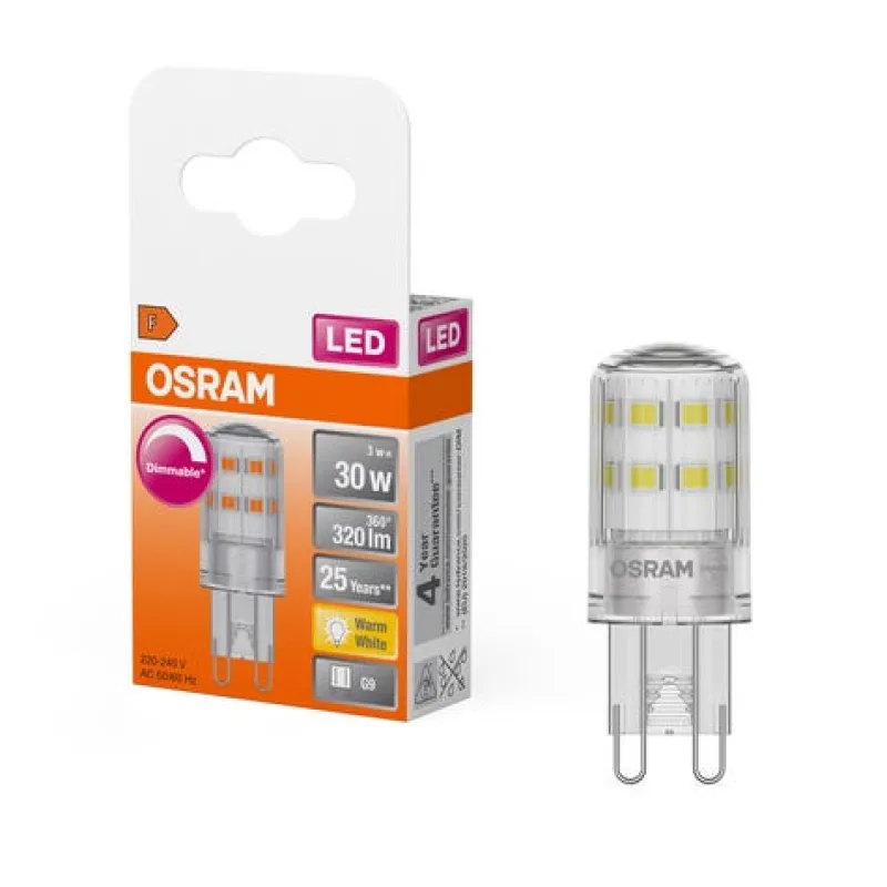 Online OSRAM Ampoule LED Capsule dépolie variable 3W=32 G9 chaud