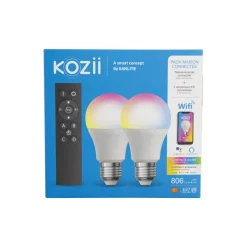 Online Ampoule LED connectée A60 E27 806lm 9W RVB (x2)+télécommande
