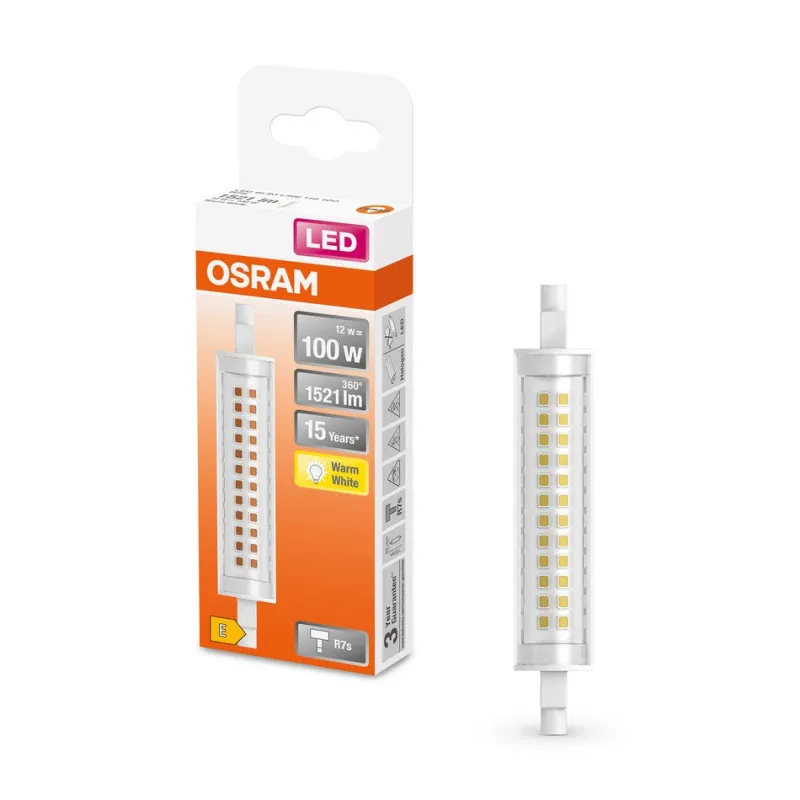 Hot OSRAM Ampoule LED Crayon 118mm 12W=100 R7S chaud