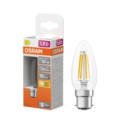 Discount OSRAM Ampoule LED Flamme clair filament 3,4W=40 B22d chaud