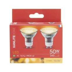 Best XANLITE Ampoule LED GU10 345lm 5W 2700K blanc chaud x2