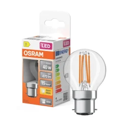 Best OSRAM Ampoule LED Sphérique clair filament 4W=40 B22d chaud OSR