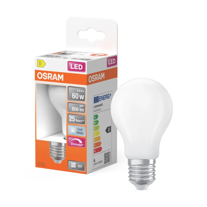 New OSRAM Ampoule LED Standard verre dépoli variable 5,9W=60 E27