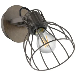 Best EGLO Applique 1 ampoule E27 40W acier marron/argent Ø12cm