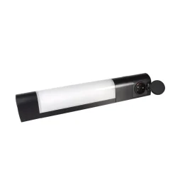 Sale TIBELEC Applique noire tube LED 7W / 500LM culot S19 et prise 2P+T