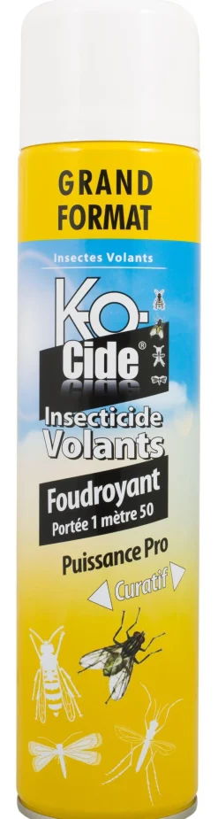 New K-O-CIDE Aérosol foudroyant tous insectes volants portée 1,5m 600ml