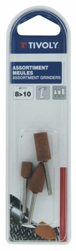 Hot TIVOLY Assortiment 3 meules Ø8 à 10mm T3 cône/cylindrique/ogive