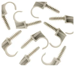 Sale ZENITECH 10 attaches clips chevilles tube Ø20mm gris