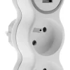 New ZENITECH Biplite 16A + chargeurs USB A+C blanc/gris bolea