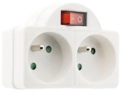 Hot Biplite 2 prises 2P+T 16A en façade avec interrupteur 3680W