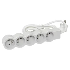 Hot LEGRAND Bloc multiprise 5x2P+T 1,5 m blanc/gris clair