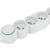 ZENITECH Bloc mutiprise avec interrupteur 5 prises 3G1 1,5m blanc