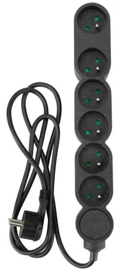 Best ZENITECH Bloc mutiprise avec interrupteur 6 prises 3G1 1,5m noir