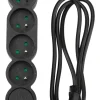 ZENITECH Bloc mutiprise avec interrupteur 5 prises 3G1 1,5m noir