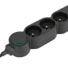 Clearance ZENITECH Bloc mutiprise avec interrupteur 4 prises 3G1 1,5m noir