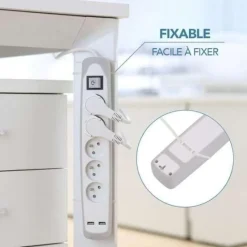 Online ELECTRALINE Bloc 3 prises Inter 2M blanc gris