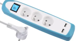 Outlet ELECTRALINE Bloc 3 prises Inter 2M Bl.Ble