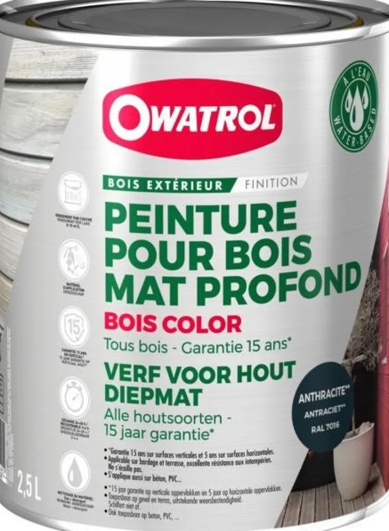 Best OWATROL Bois color anthracite Ral 7016 2.5L