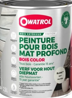 Online OWATROL Bois color blanc Ral 9010 2.5L