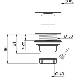 New WIRQUIN Bonde de douche Ø60mm sortie verticale