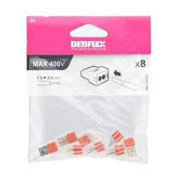 New DEBFLEX 8 bornes auto câble rigide 2 trous rouge