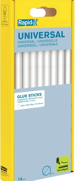 Best RAPID Boîte de 14 bâtons de colle blancs Ø12 x 190mm