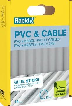 New RAPID Boîte de 14 bâtons de colle PVC & Câbles Ø12 x 94mm