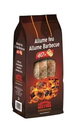 GRILL O'BOIS Bouchon laine de bois allume-feu (x40)