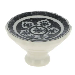 Sale Bouton conique Ø44 mm en céramique décor noir x2