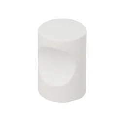 Clearance Bouton cylindre Ø15 mm en aluminium blanc mat x2