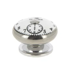 Outlet Bouton horloge Ø40 mm en céramique aluminium base nickelé x2