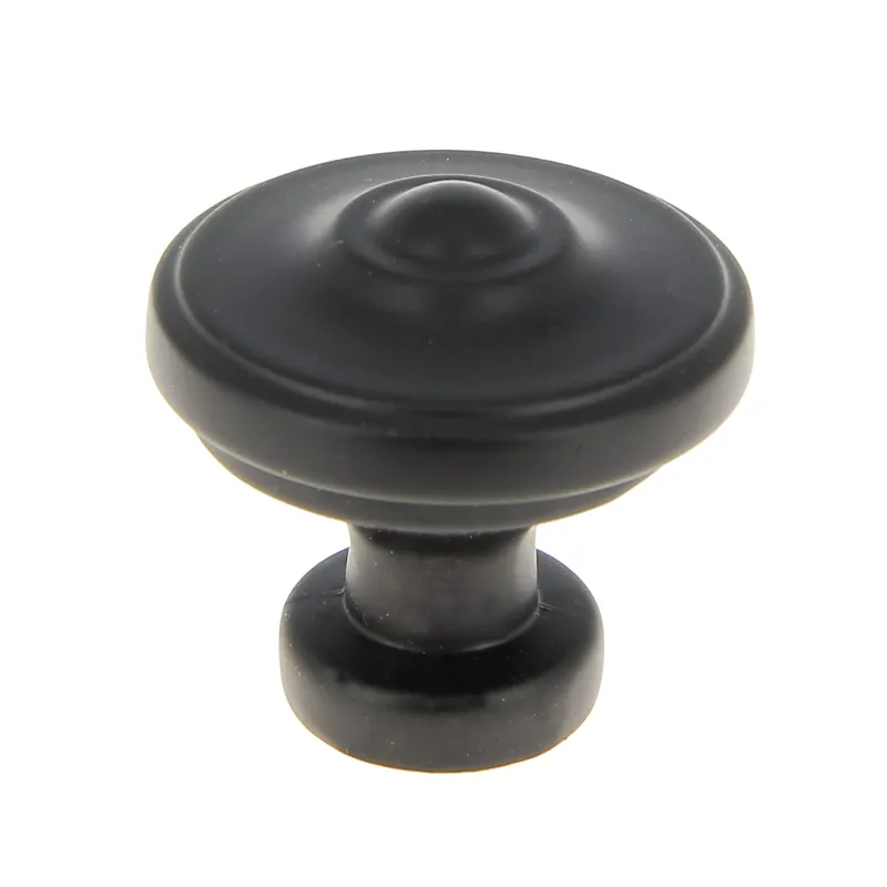New Bouton Ø30 mm rustique en zamak noir mat x2