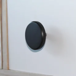 Clearance Bouton plat industriel Ø48 mm en fer noir mat x2