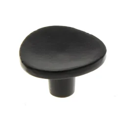 Outlet Bouton rond incurvé Ø38 mm en fer noir mat x2
