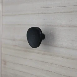 Outlet Bouton rond incurvé Ø38 mm en fer noir mat x2