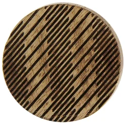 Best Bouton rond plat Ø45 mm ciselé en bois coloris foncé x2