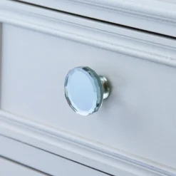 Sale Bouton rond plat Ø37 mm verre effet miroir x2