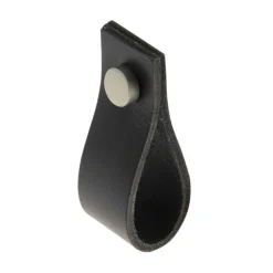 Clearance Bouton tirette 20 x 60 mm en cuir noir x2
