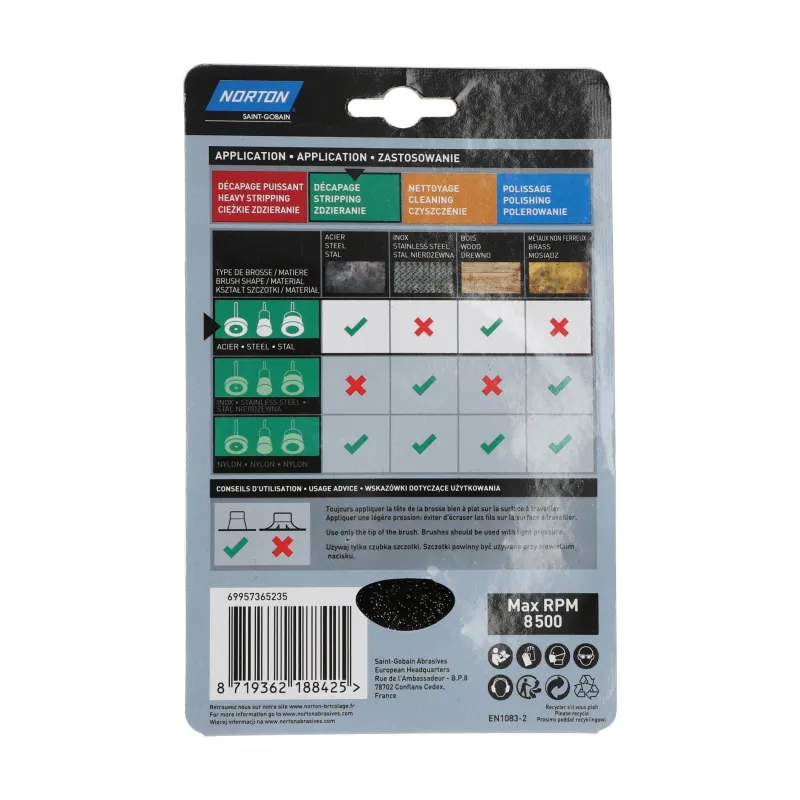 Hot NORTON Brosse Ø100 meuleuse angle, coupe ondulé, acier