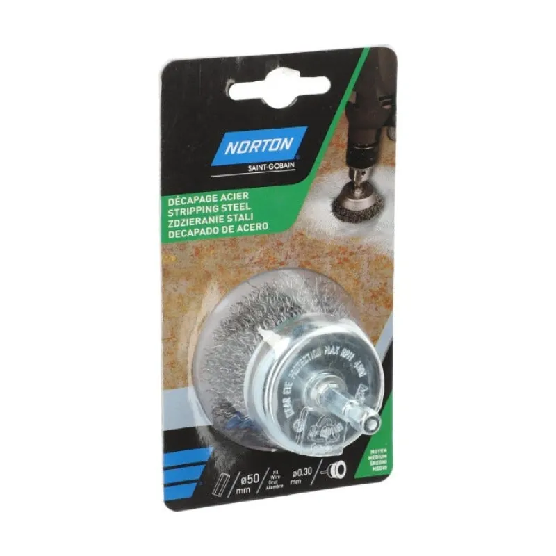 Sale NORTON Brosse Ø 50 pour perceuse, coupe ondulé, acier