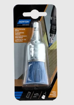 New NORTON Brosse Ø 25 pour perceuse, pinceau nylon bleu, bois
